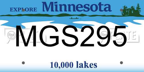 MGS295 Minnesota License Plate