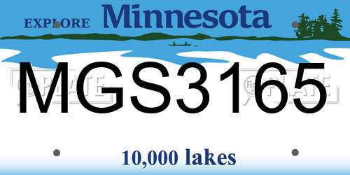 MGS3165 Minnesota License Plate