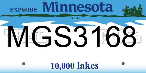 MGS3168 Minnesota License Plate