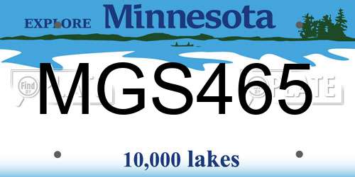 MGS465 Minnesota License Plate