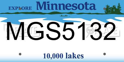 MGS5132 Minnesota License Plate