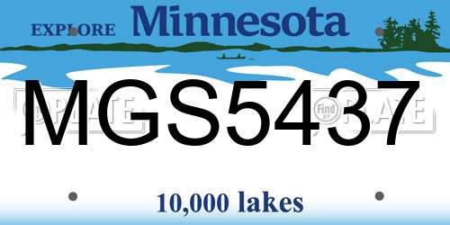 MGS5437 Minnesota License Plate