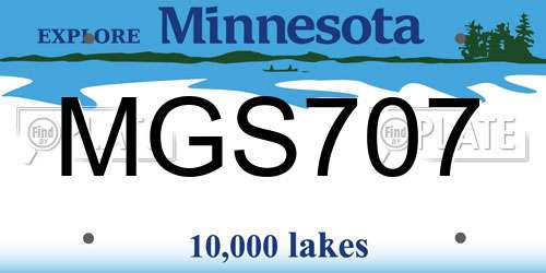 MGS707 Minnesota License Plate