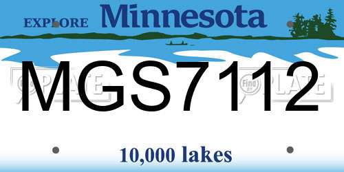 MGS7112 Minnesota License Plate