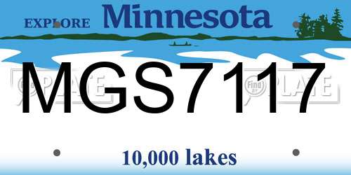 MGS7117 Minnesota License Plate