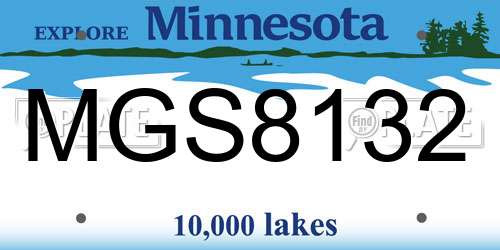 MGS8132 Minnesota License Plate