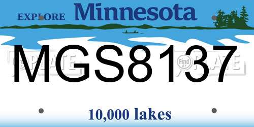 MGS8137 Minnesota License Plate