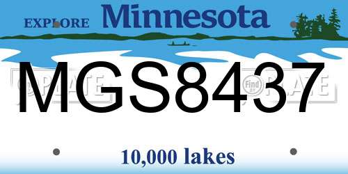 MGS8437 Minnesota License Plate
