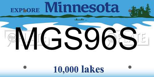 MGS96S Minnesota License Plate