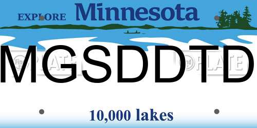 MGSDDTD Minnesota License Plate