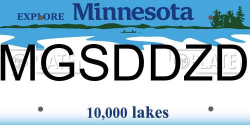 MGSDDZD Minnesota License Plate