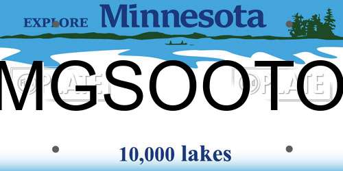 MGSOOTO Minnesota License Plate