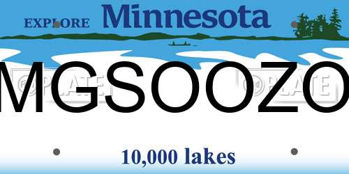 MGSOOZO Minnesota License Plate
