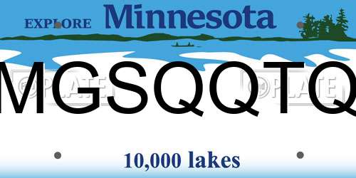 MGSQQTQ Minnesota License Plate