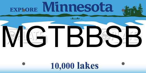 MGTBBSB Minnesota License Plate