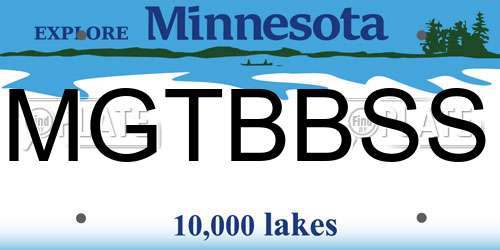 MGTBBSS Minnesota License Plate