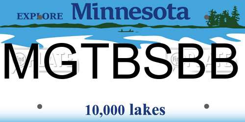 MGTBSBB Minnesota License Plate