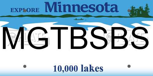 MGTBSBS Minnesota License Plate