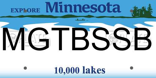 MGTBSSB Minnesota License Plate