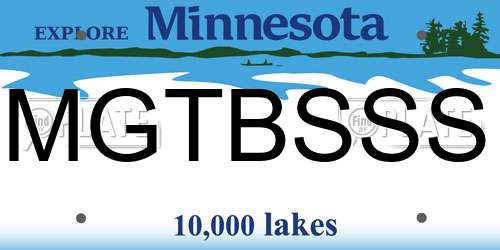 MGTBSSS Minnesota License Plate