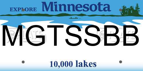 MGTSSBB Minnesota License Plate
