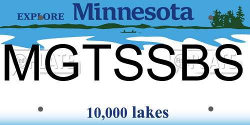MGTSSBS Minnesota License Plate