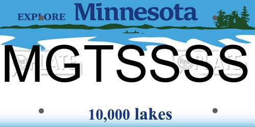 MGTSSSS Minnesota License Plate