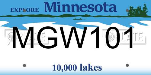 MGW101 Minnesota License Plate
