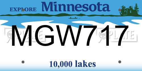 MGW717 Minnesota License Plate