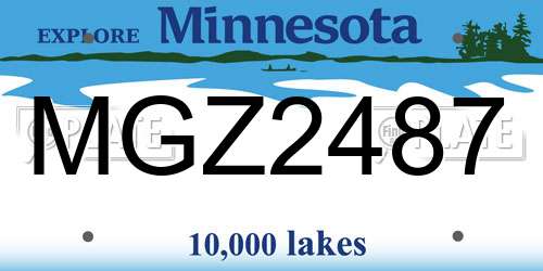 MGZ2487 Minnesota License Plate
