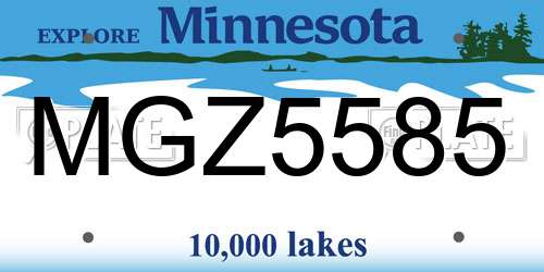 MGZ5585 Minnesota License Plate