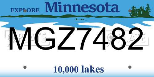 MGZ7482 Minnesota License Plate