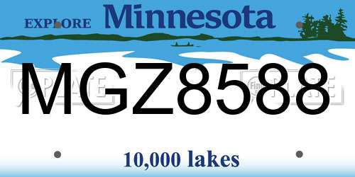 MGZ8588 Minnesota License Plate