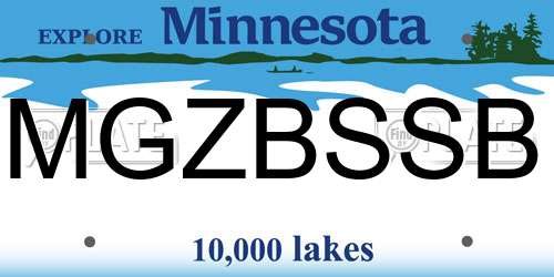 MGZBSSB Minnesota License Plate