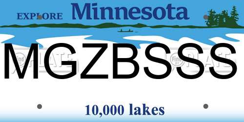 MGZBSSS Minnesota License Plate