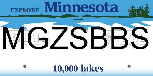 MGZSBBS Minnesota License Plate