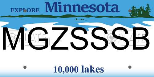 MGZSSSB Minnesota License Plate