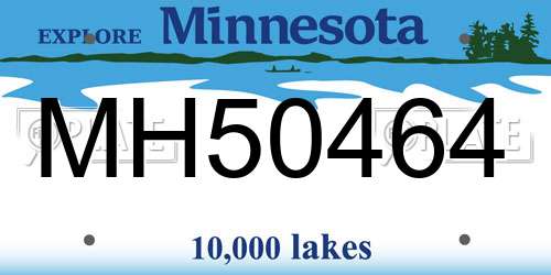 MH50464 Minnesota License Plate
