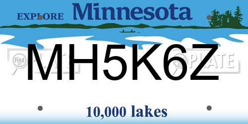 MH5K6Z Minnesota License Plate