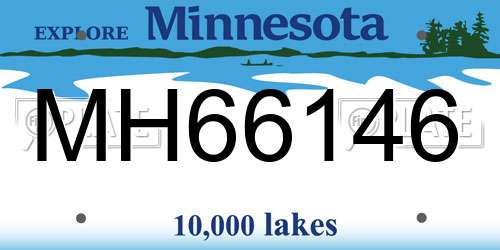 MH66146 Minnesota License Plate