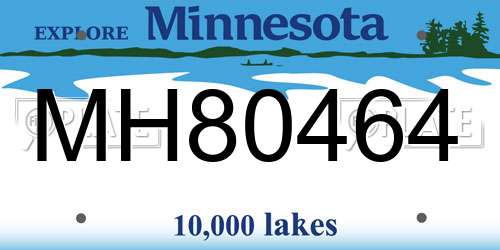 MH80464 Minnesota License Plate