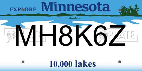 MH8K6Z Minnesota License Plate