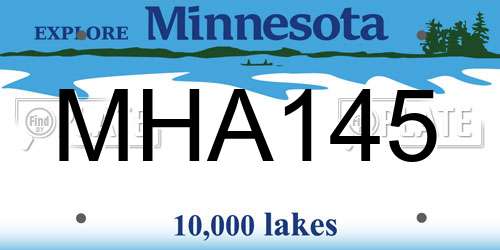 MHA145 Minnesota License Plate