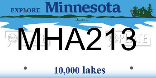 MHA213 Minnesota License Plate