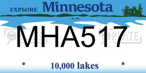 MHA517 Minnesota License Plate