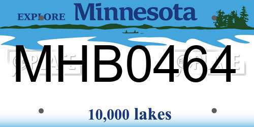 MHB0464 Minnesota License Plate