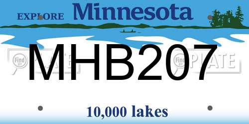 MHB207 Minnesota License Plate