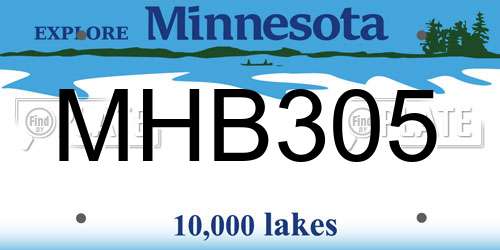 MHB305 Minnesota License Plate
