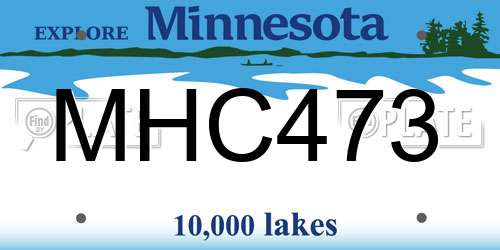 MHC473 Minnesota License Plate