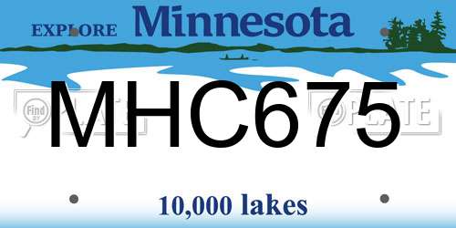 MHC675 Minnesota License Plate